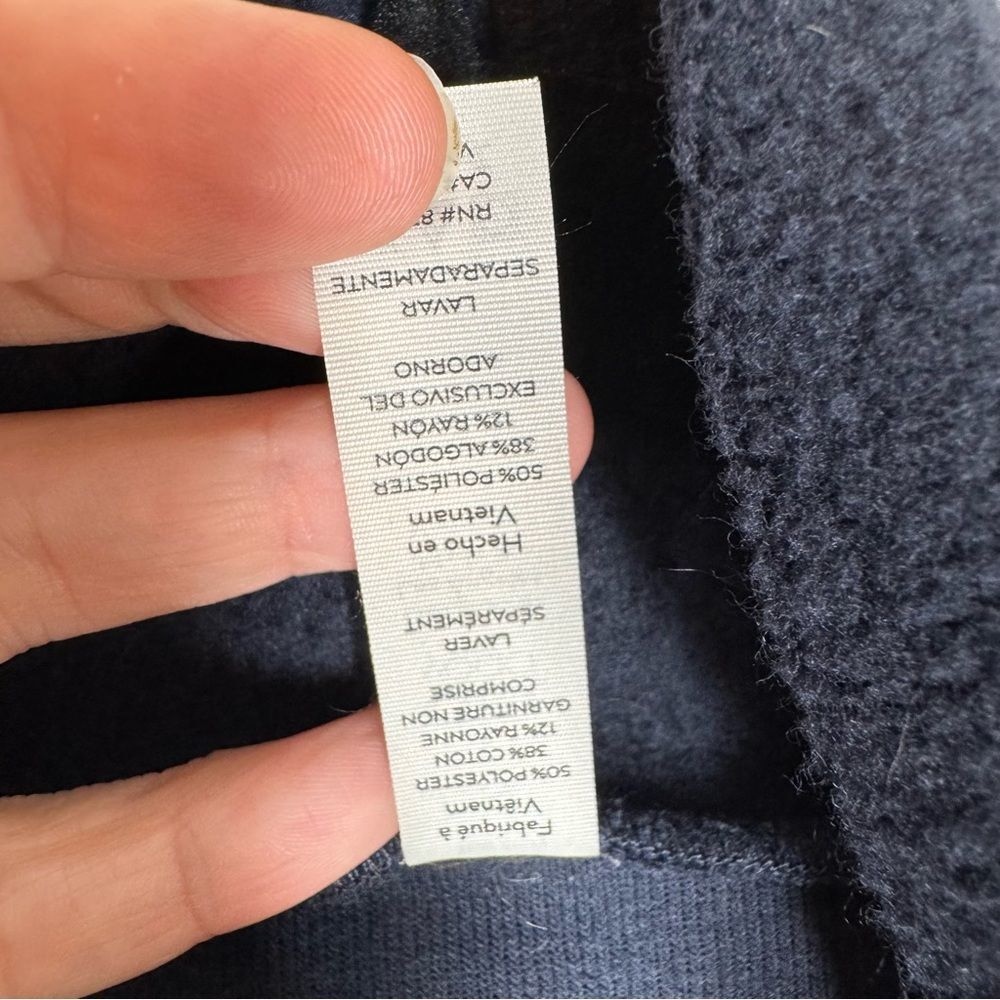 Alo Yoga Navy Blue Warmth Cover Up Turtle Neck Sweatshirt Gym Size Small - Picture 8 of 8